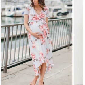 Pinkblush brand maternity high-low floral dress